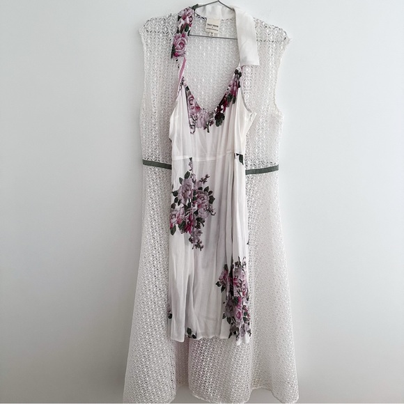 Anthropologie X Tracy Reece 2- Piece Cherry Blossom Midi Shirtdress - Picture 12 of 14